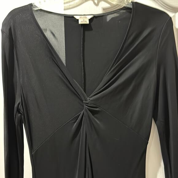 Michael Kors 10 black long sleeve v neck dress midi length nwt vintage 90’s y2k - Picture 3 of 8